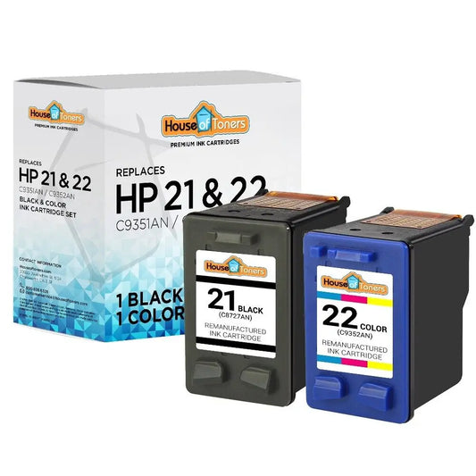 3 Month Warranty : 2 PACK for HP 21/22 Ink Cartridge Combo for Officejet J3650 J3680 4315 Printers